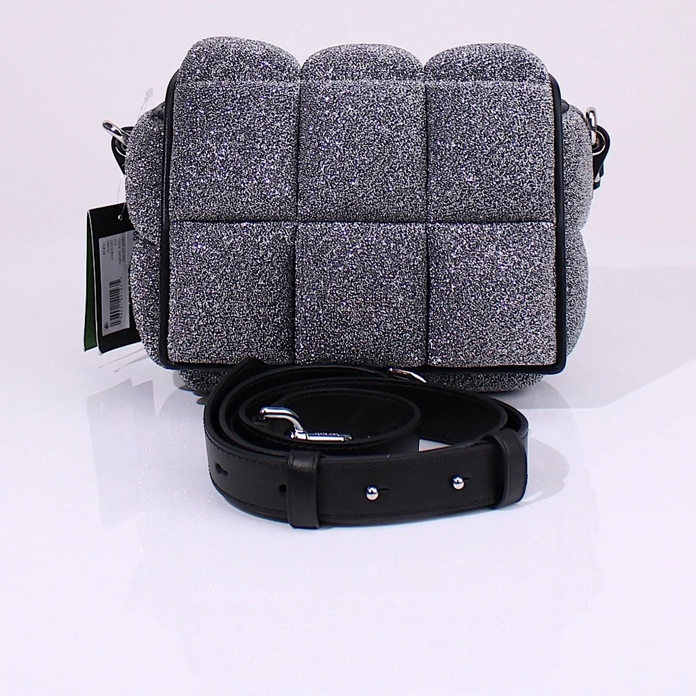 Kate Spade Boxxy Metallic Crossbody In Silver